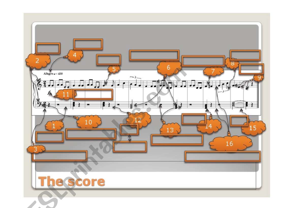 The music score worksheet