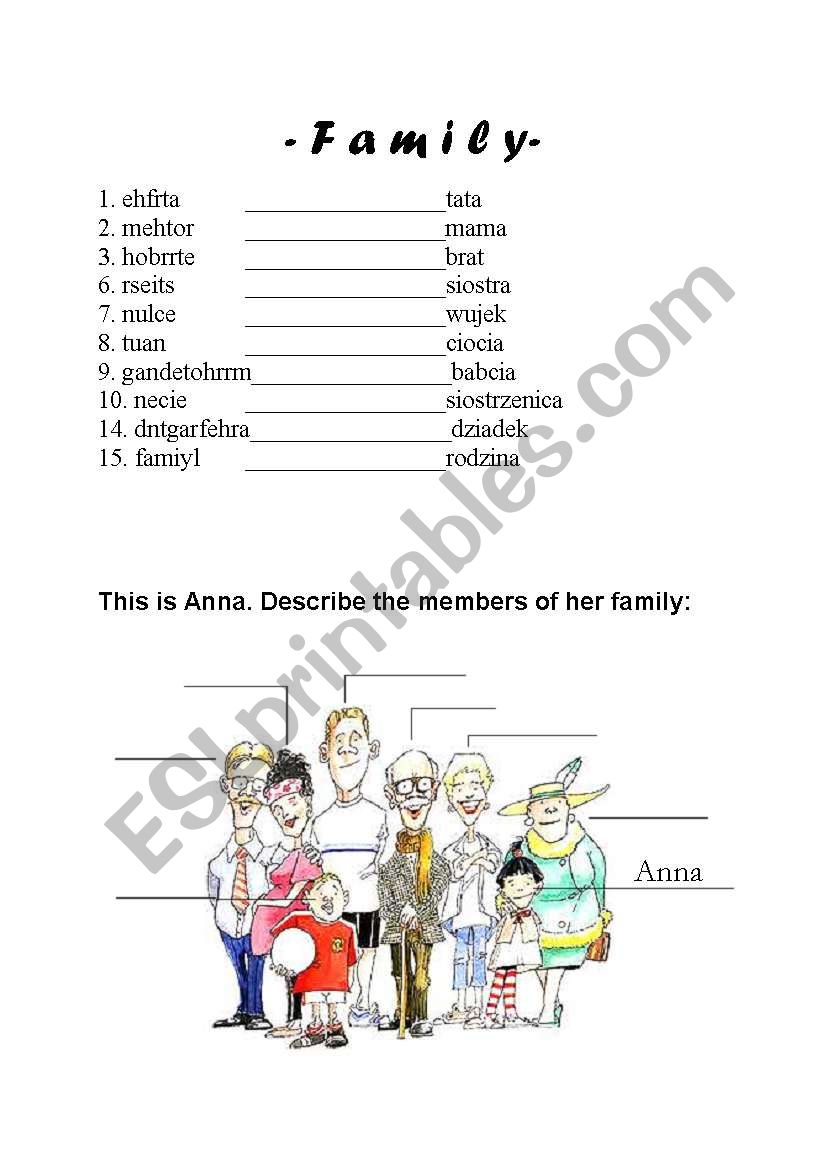 family worksheet