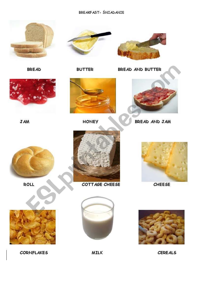 Vocabulary for food/ breakfast