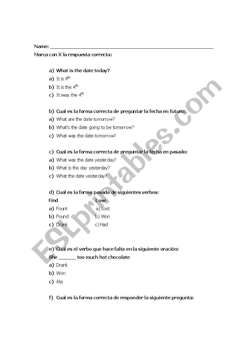 Review worksheet