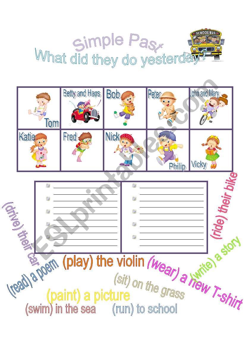 What did they do yesterday? worksheet