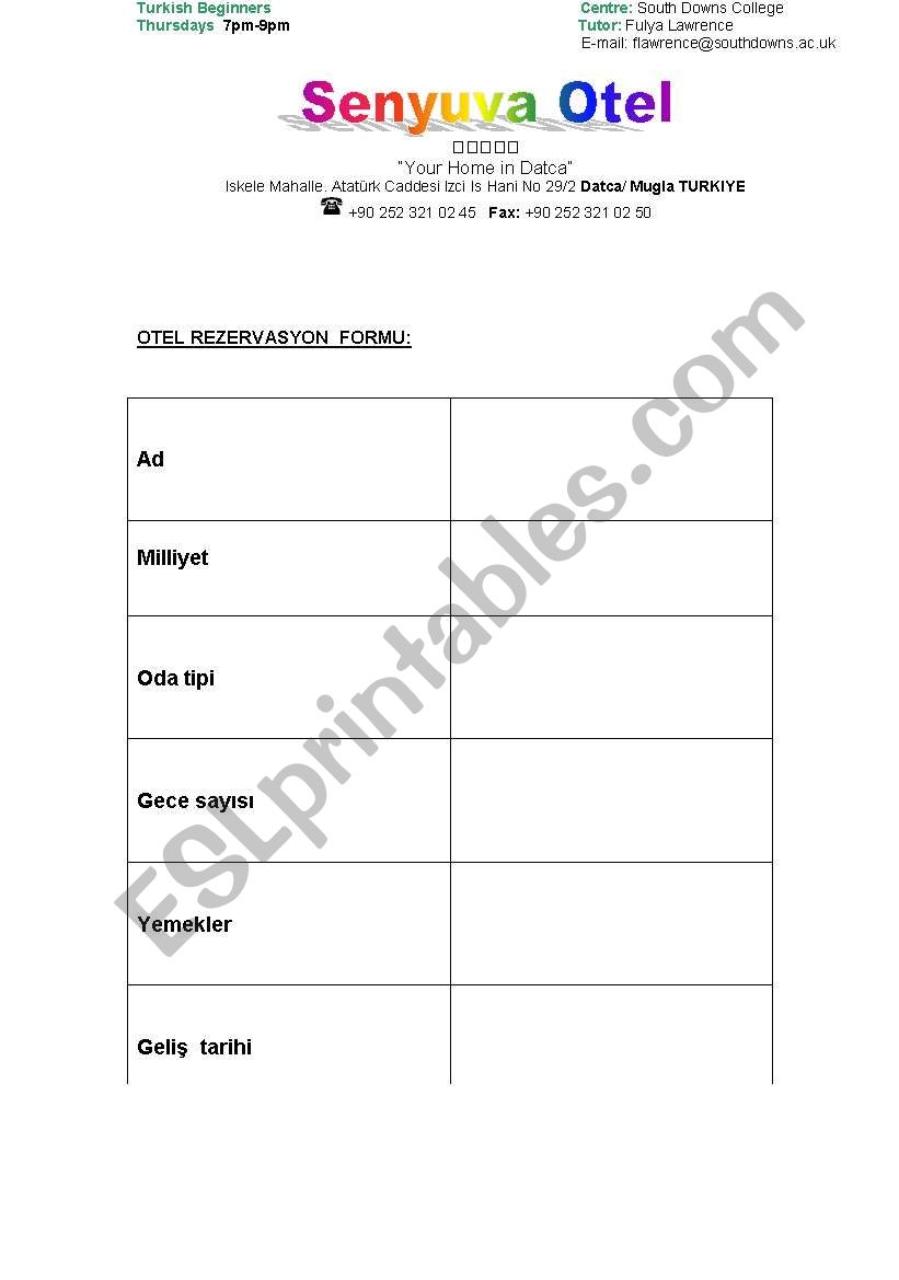 Complete a form worksheet