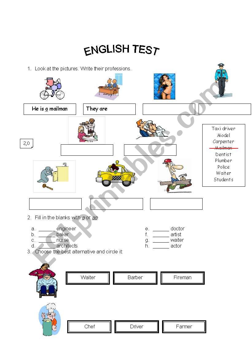 jobs worksheet