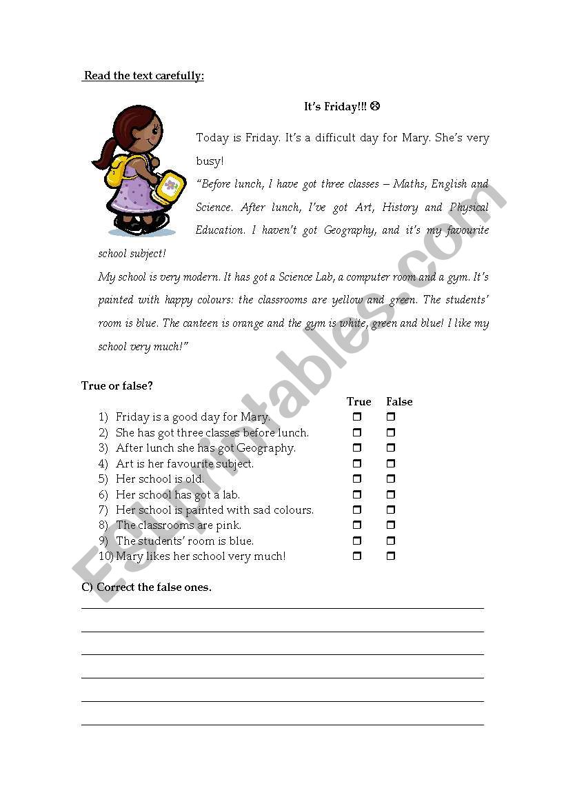 It´s Friday :( - ESL worksheet by slider