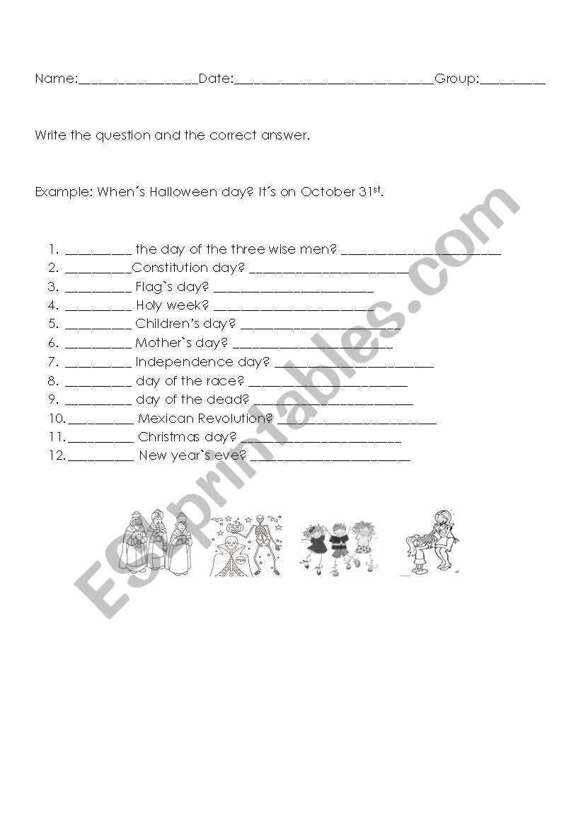 Mexican Celebrations worksheet