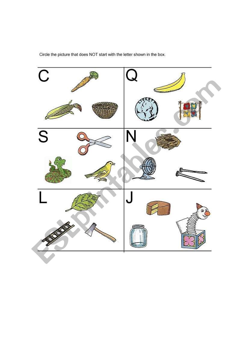 Phonics worksheet