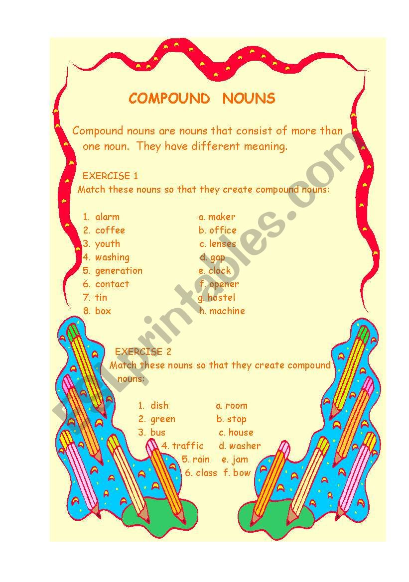 Compound Nouns worksheet