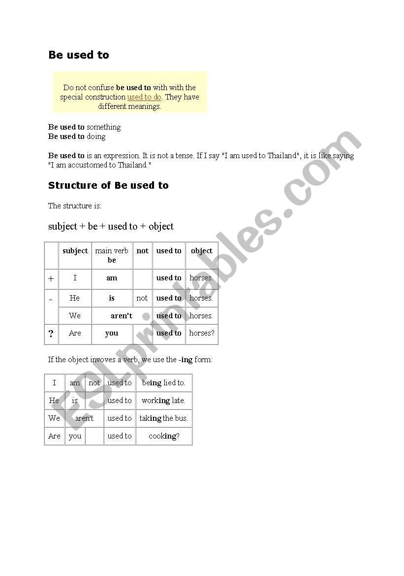 be used to worksheet