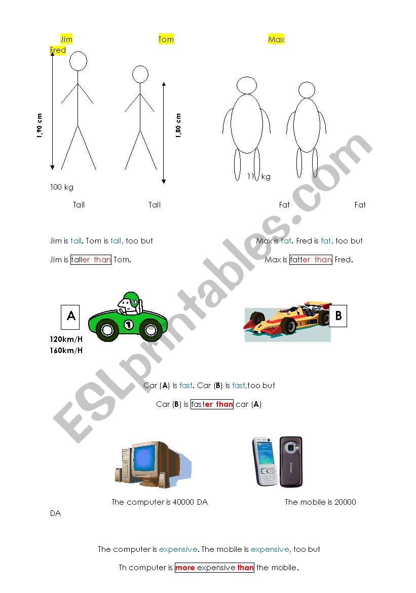 comparatives worksheet