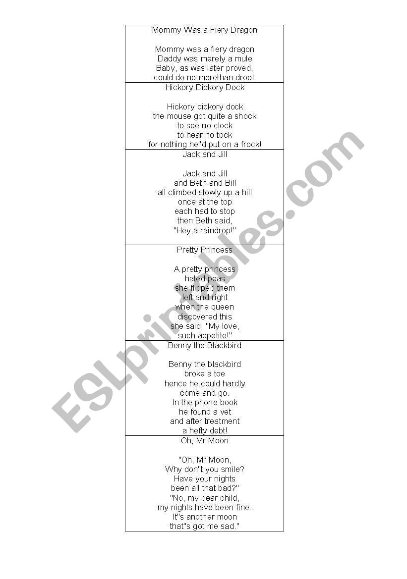 POEMS worksheet