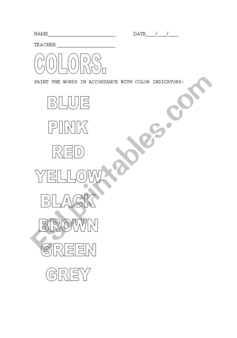 Color worksheet
