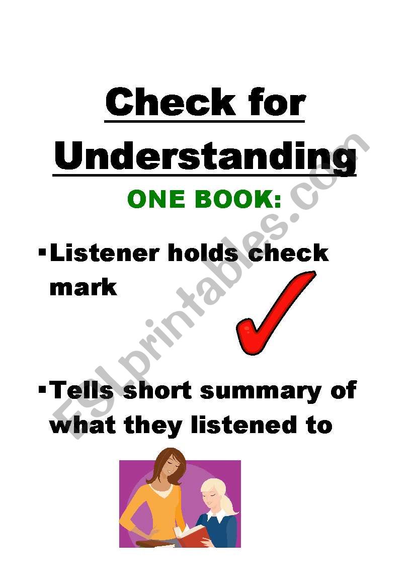 Daily 5: Check for understanding poster