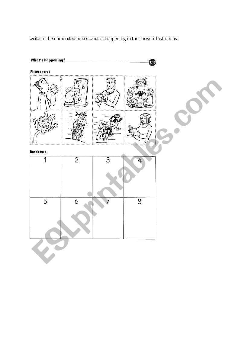 present continious  worksheet