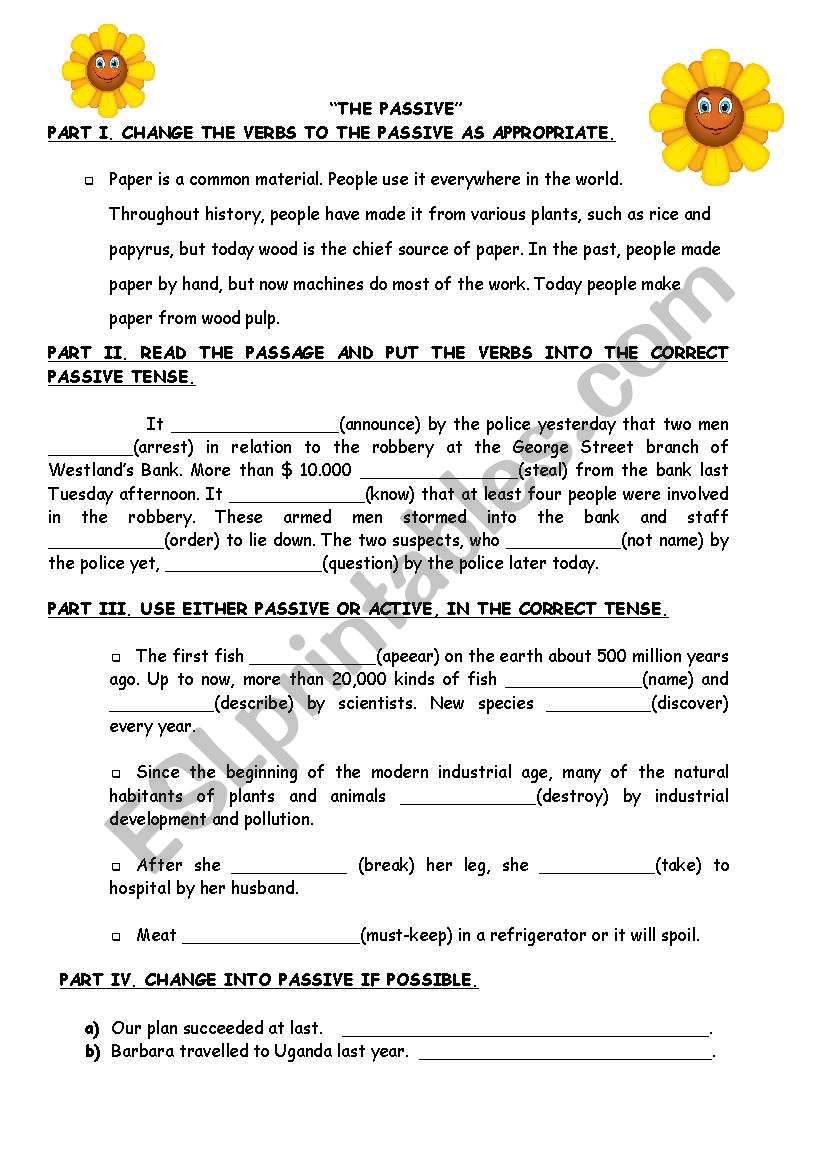 PASSIVE VOICE worksheet