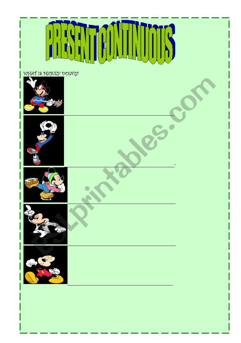 PRESENT CONTINUOUS worksheet