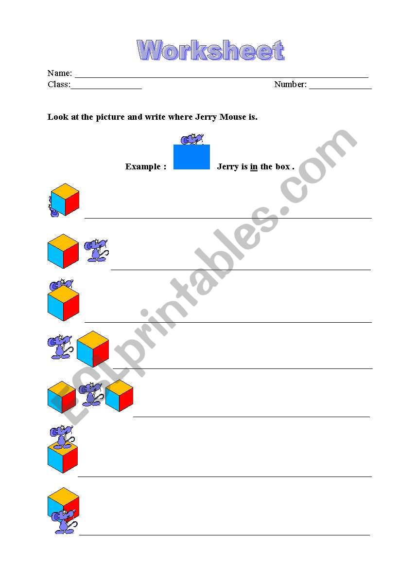 prepositions worksheet