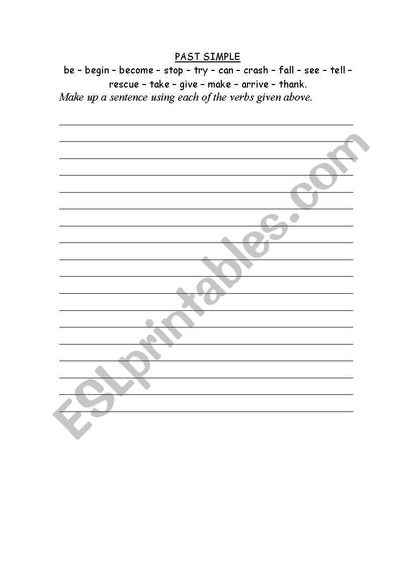 PAST SIMPLE..Making sentences worksheet