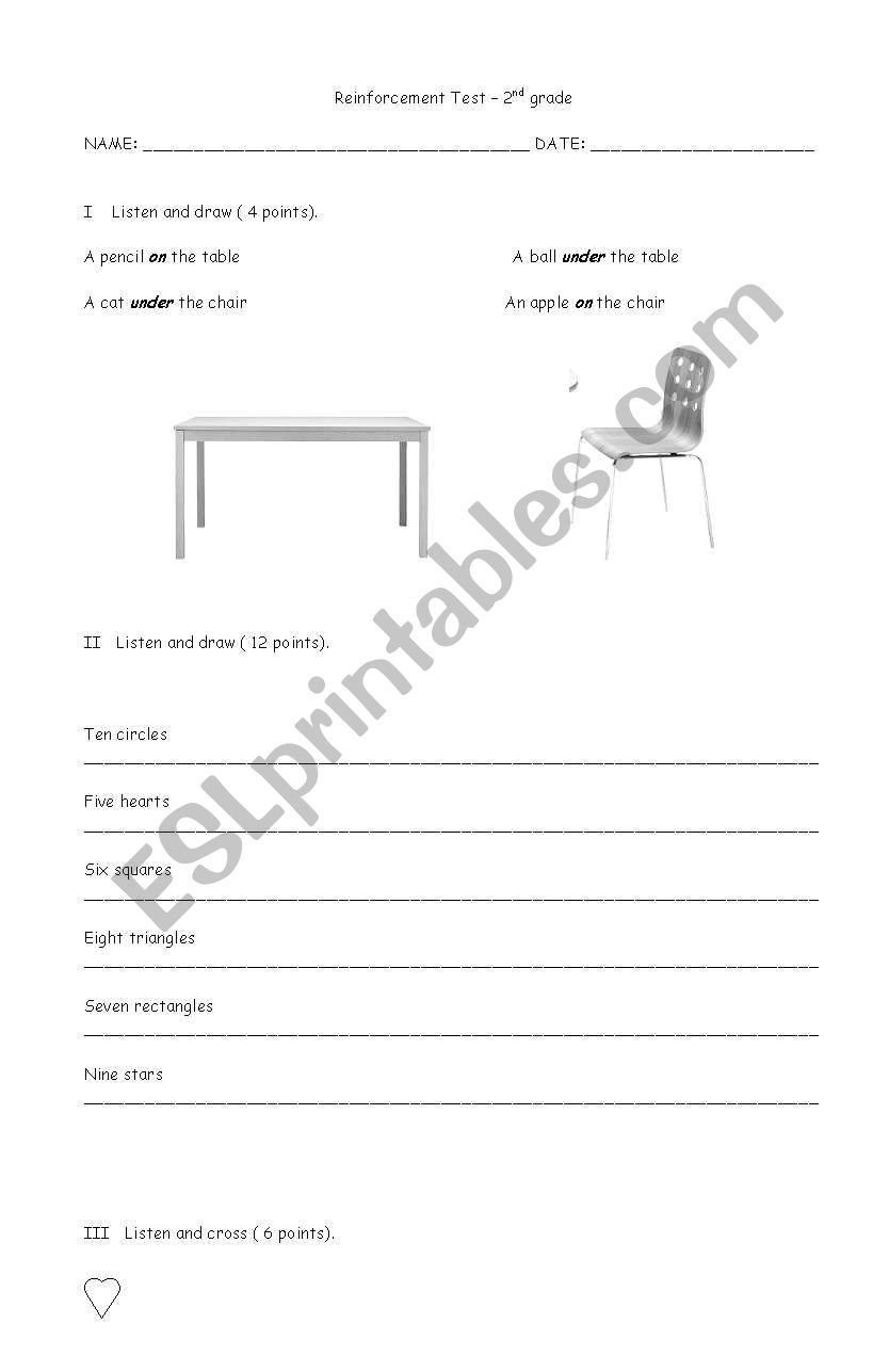 diagnostic test worksheet