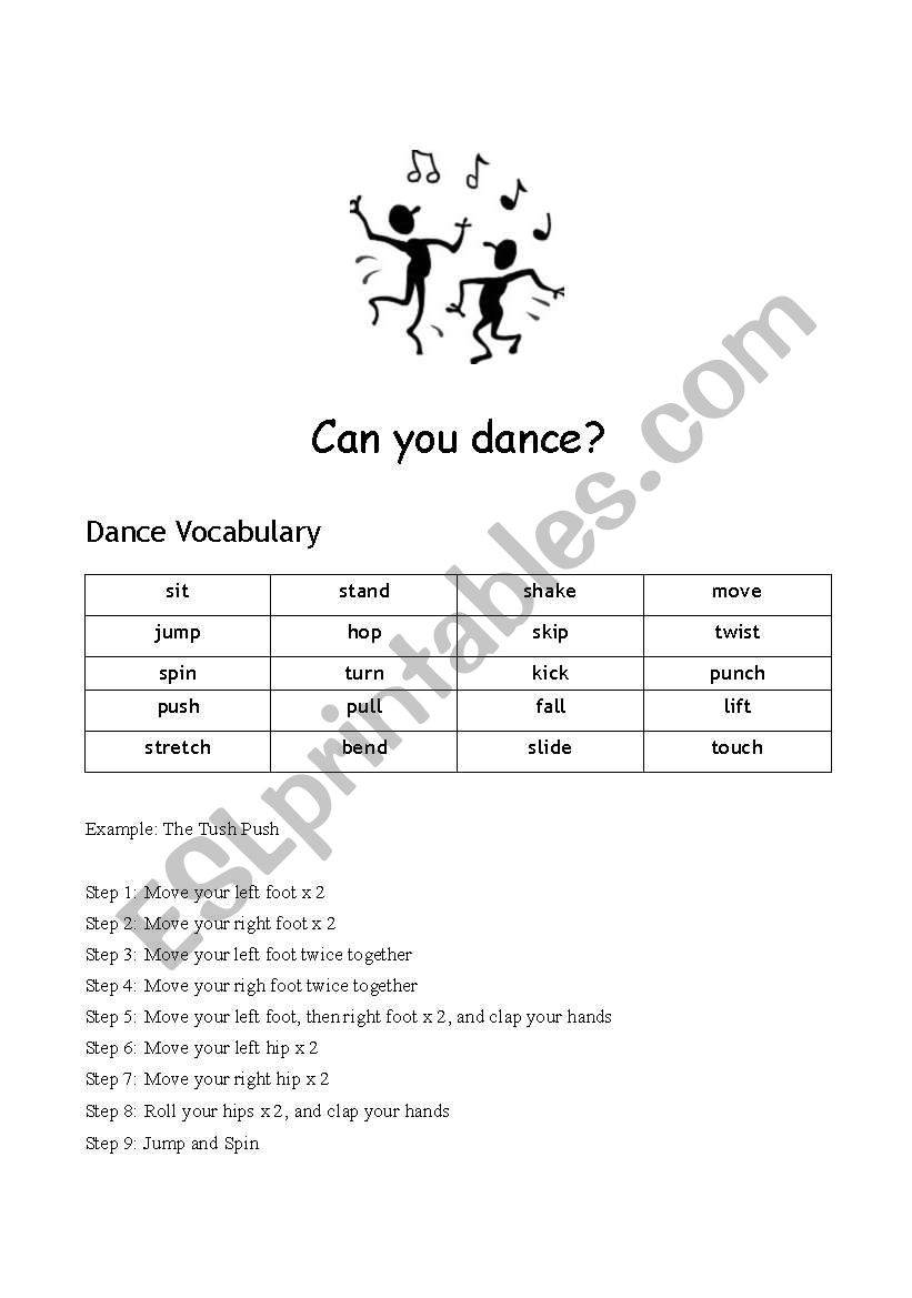 can you dance esl worksheet by jjesl