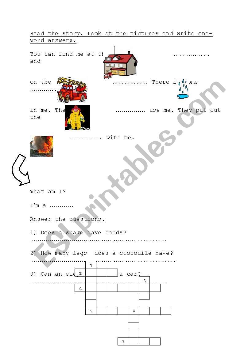 professions worksheet