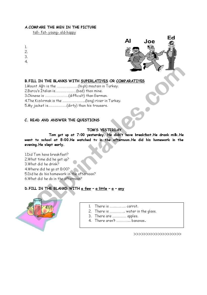 worksheet for elementary classes