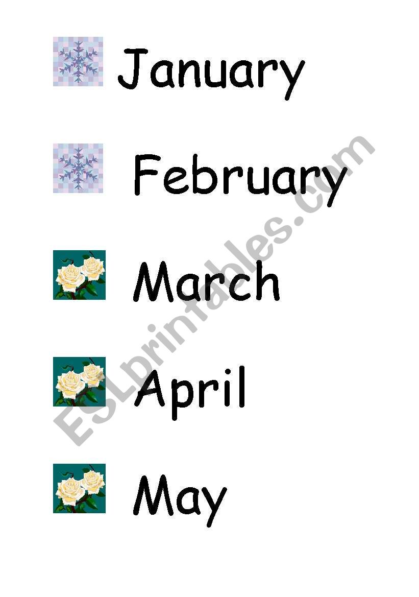 months worksheet