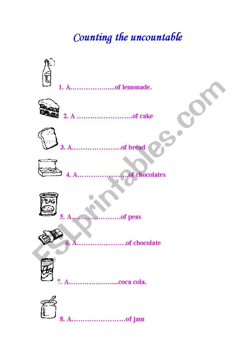 Counting the Uncountable worksheet