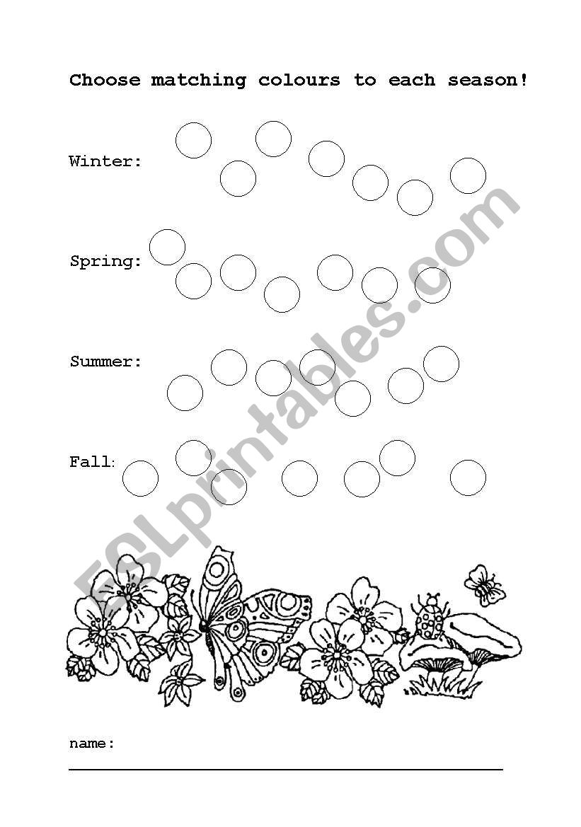 colours of the seasons worksheet