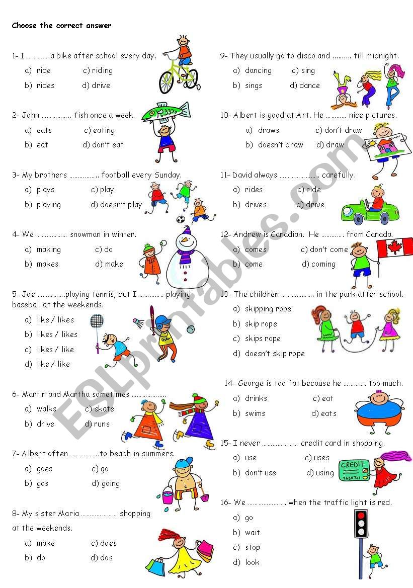 Simple Present Tense ESL Worksheet By Nigyy