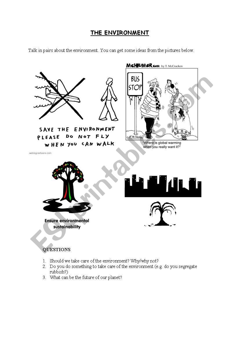 The environmet- handout for speakning