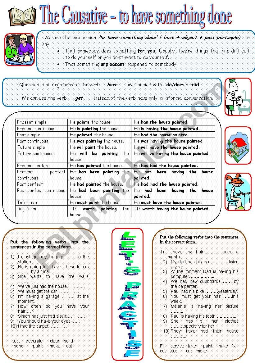 Causative ESL Worksheet By Nadin235