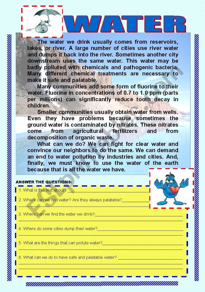 Water Conservation Worksheets For Kids