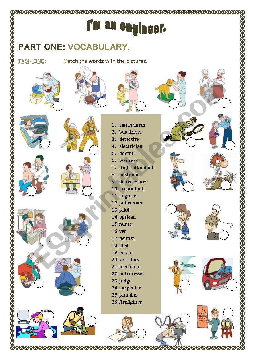 I´m an engineer! - A 4 skill lesson - ESL worksheet by Baby V