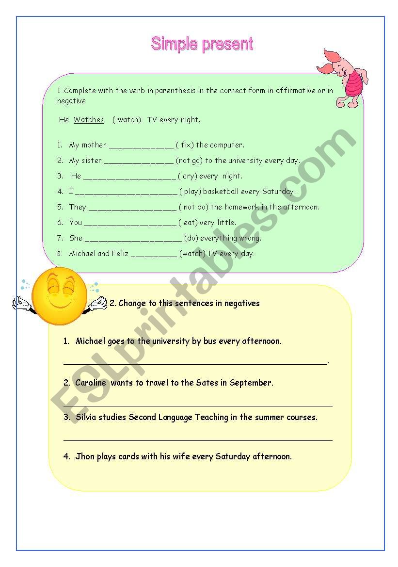 Simple Present  worksheet