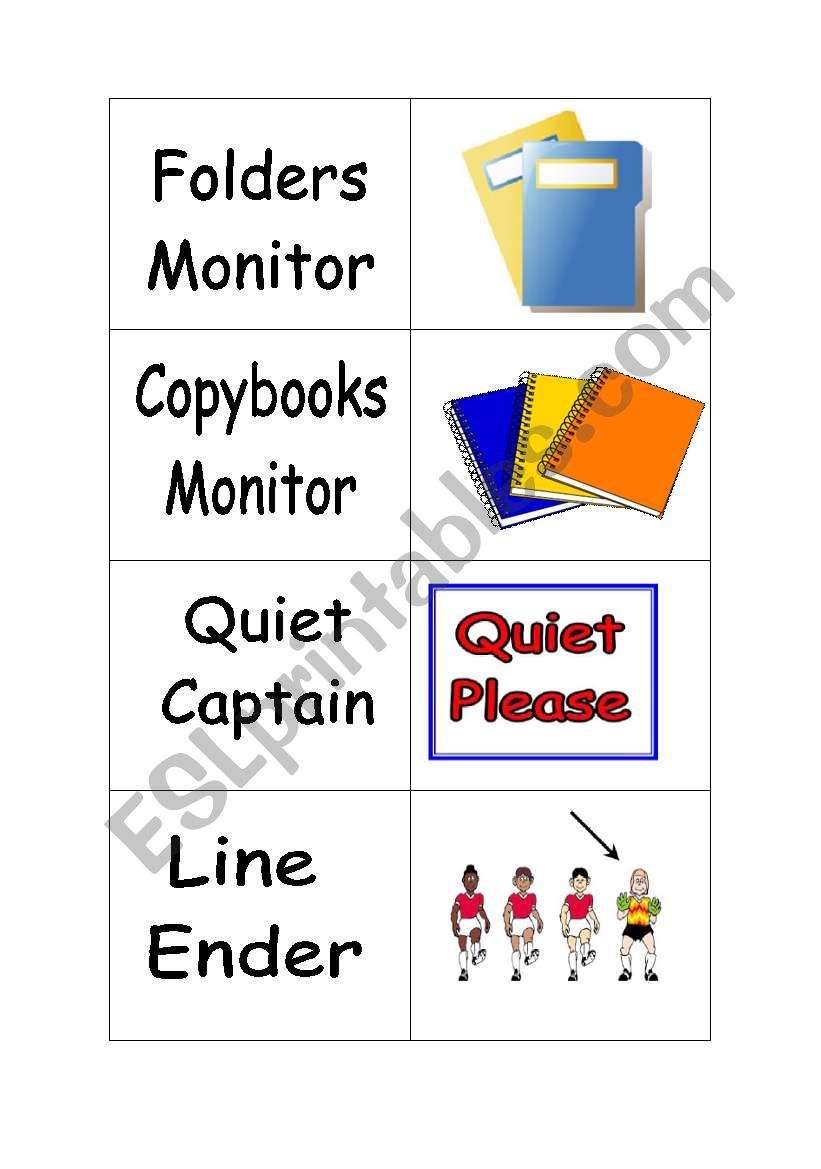 English worksheets: Classroom Helpers 6
