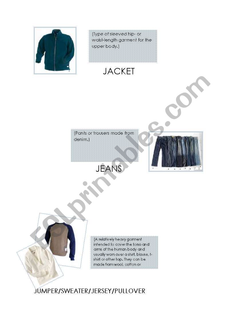 Clothes - General Part 2 of 3 worksheet