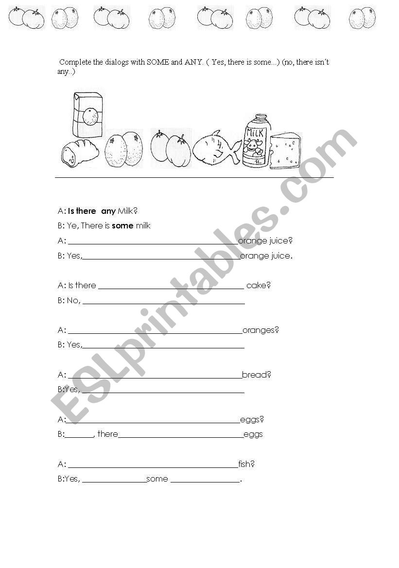 food worksheet