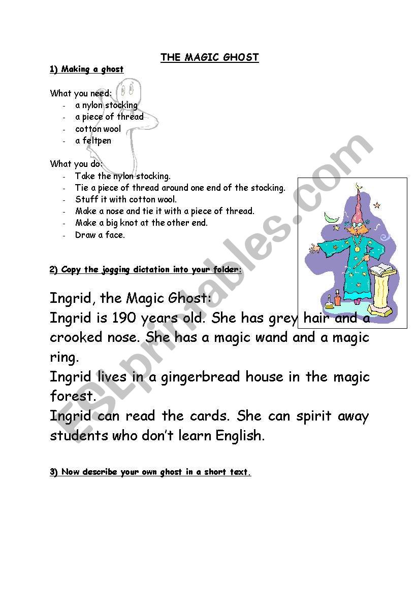 The Magic Ghost (WS 1) worksheet