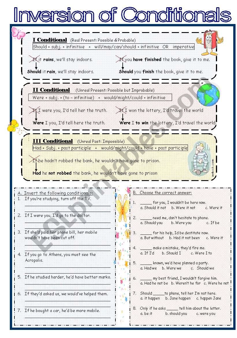 Conditionals Inversion Of ESL Worksheet By Alex1968