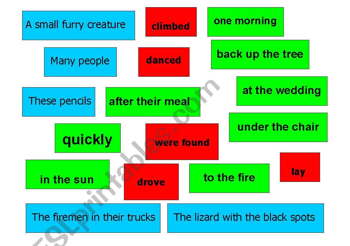 sentence Making worksheet