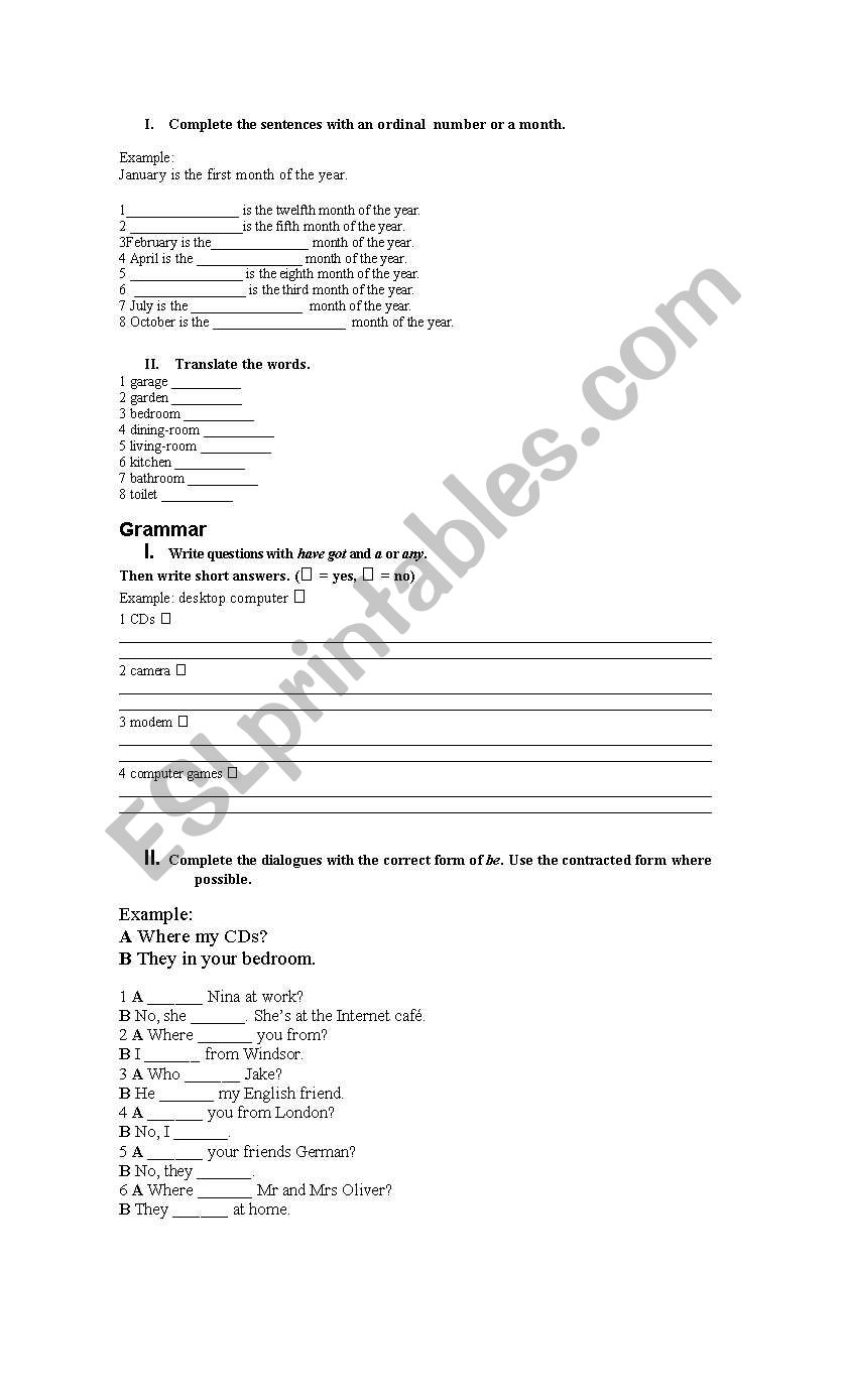 basic grammar worksheet