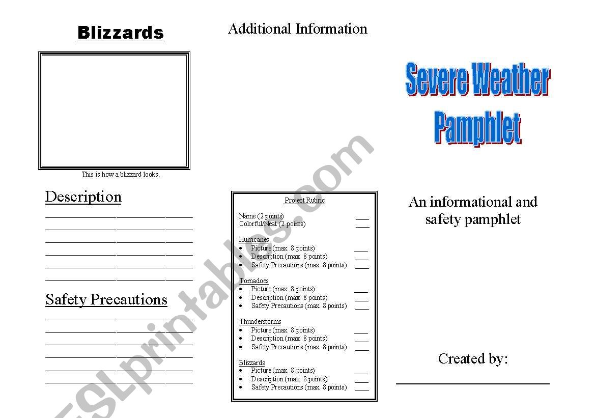 Severe Weather (Blizzards, Tornadoes, Hurricanes, Thunderstorm) Brochure