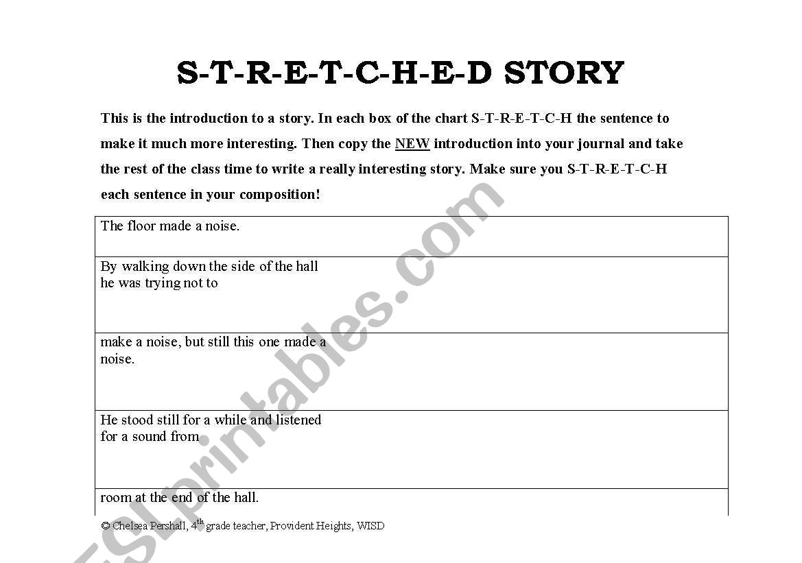 STRETCHED Story worksheet