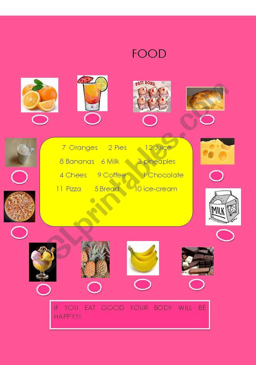 FOOD worksheet