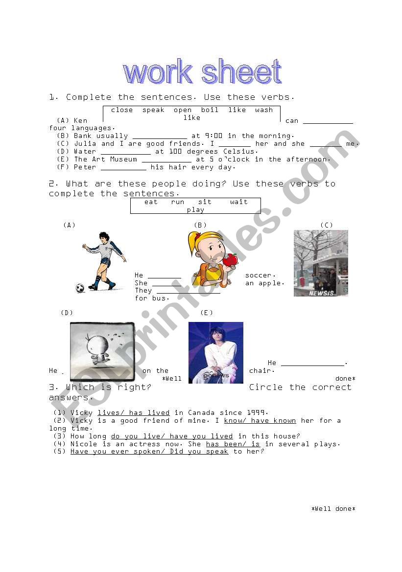 grammar present progressive and simple present worksheet