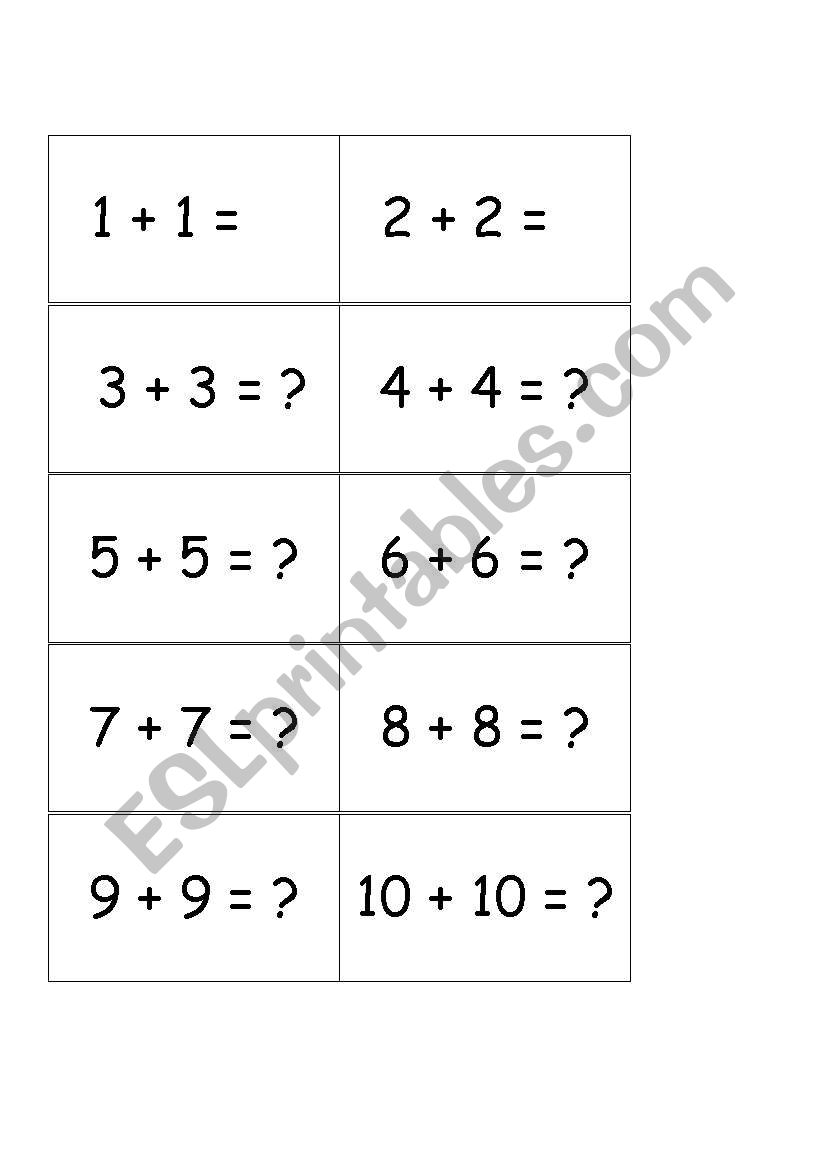 Double game worksheet