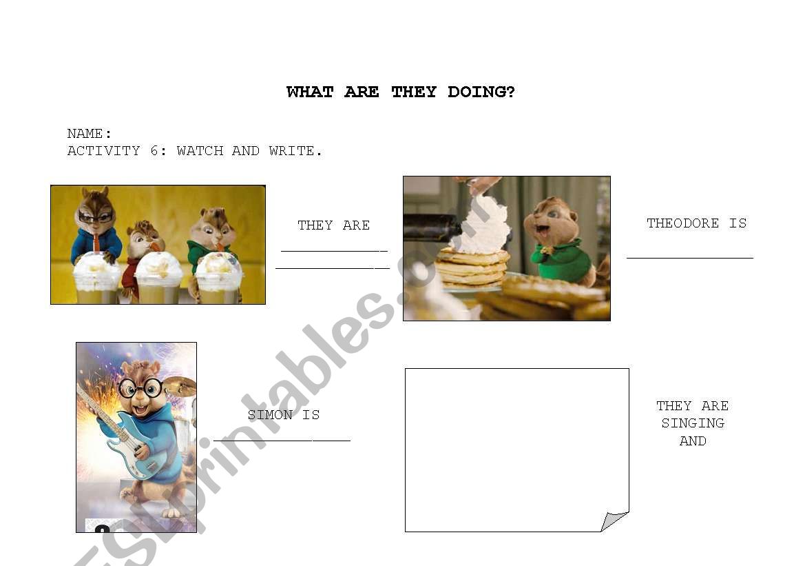 Alvin y las ardillas worksheet