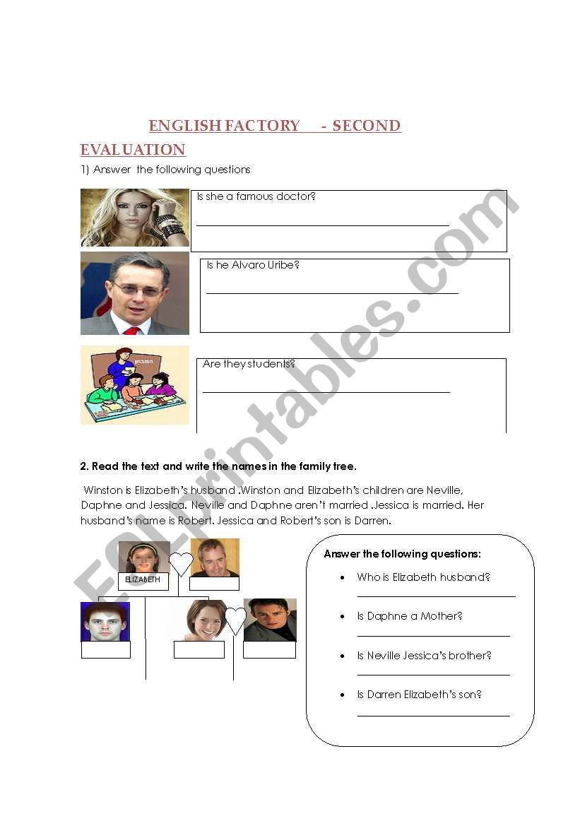 who is who? worksheet