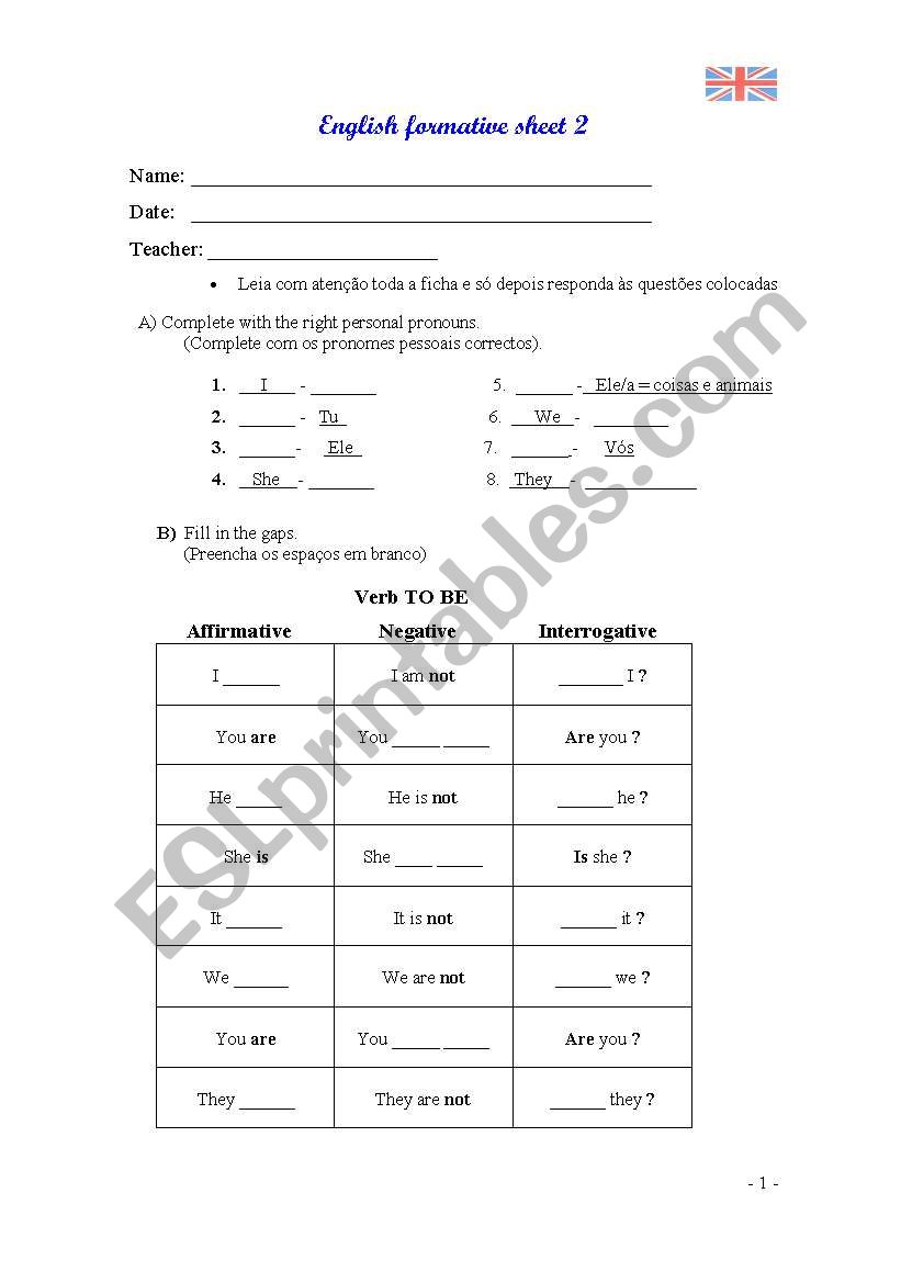 test worksheet