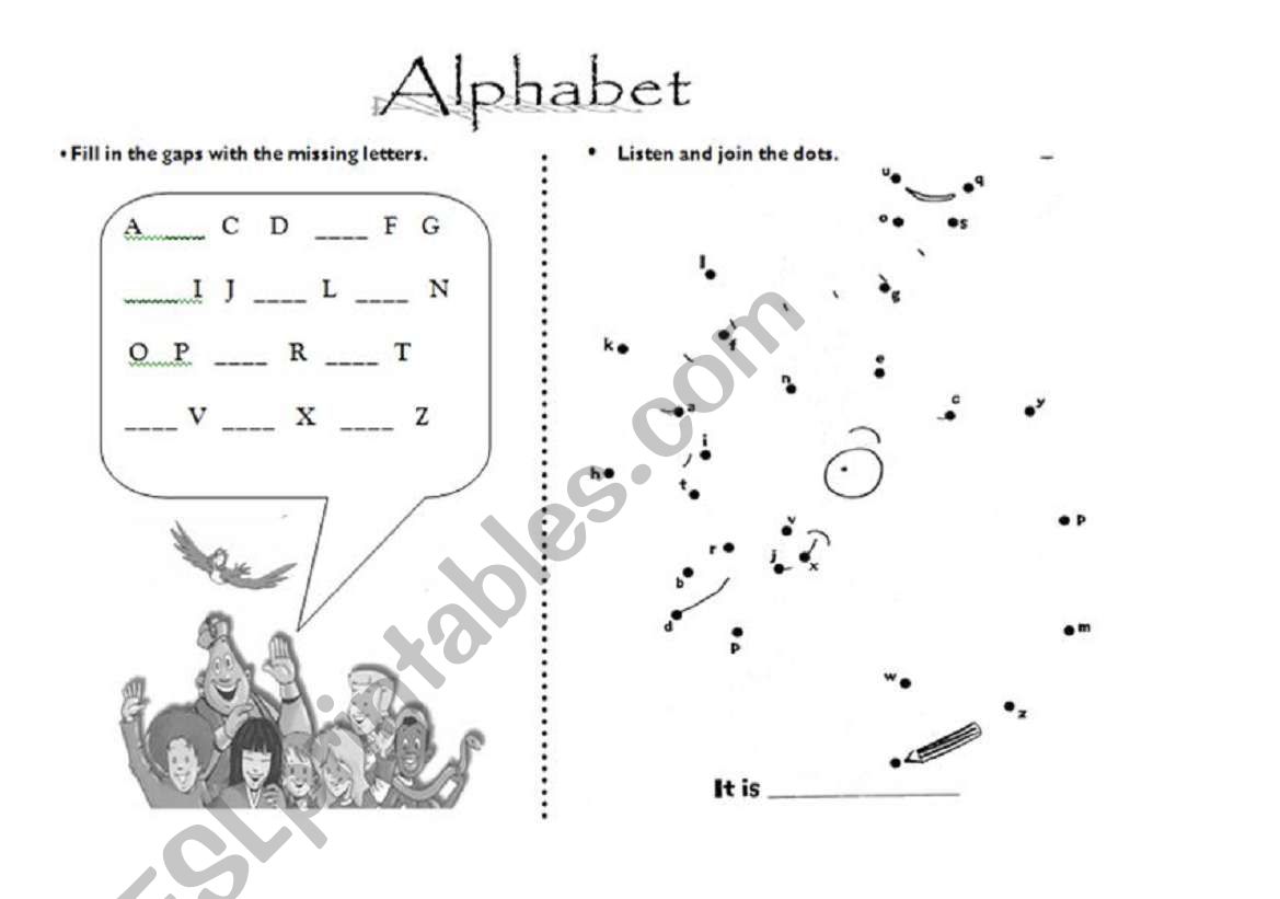 Alphabet ESL Worksheet By Cristinalves